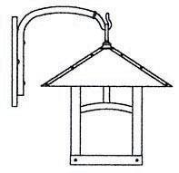 Arroyo Craftsman EB-16TRM-P - 16" evergreen wall mount with t-bar overlay