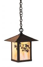 Arroyo Craftsman EH-9SFAM-MB - 9" evergreen pendant with sycamore filigree