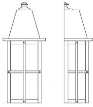 Arroyo Craftsman HW-8LWO-P - 8" hartford long body flush wall mount