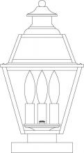 Arroyo Craftsman INC-8GRCLR-BK - 8" inverness column mount with glass roof