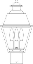 Arroyo Craftsman INP-8MRRM-RC - 8" inverness post mount with metal roof