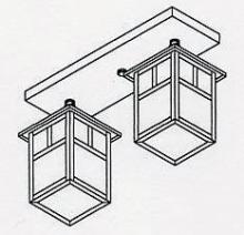 Arroyo Craftsman MCM-5/2EWO-BZ - 5" mission 2 light ceiling mount without overlay (empty)