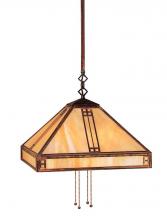 Arroyo Craftsman PSH-15F-BK - 15" prairie stem hung pendant