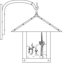 Arroyo Craftsman TRB-16CTF-VP - 16" timber ridge wall bracket with cactus  filigree