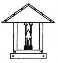 Arroyo Craftsman TRC-12ARF-RB - 12" timber ridge column mount with arrow filigree