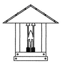 Arroyo Craftsman TRC-16ARGW-RC - 16" timber ridge column mount with arrow filigree