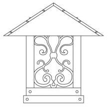 Arroyo Craftsman TRC-16ASGW-AB - 16" timber ridge column mount with ashbury  filigree