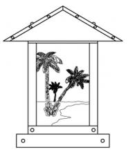 Arroyo Craftsman TRC-9PTCS-BK - 9" timber ridge column mount with palm tree filigree