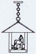 Arroyo Craftsman TRH-16HSF-BZ - 16" timber ridge pendant with horse filigree