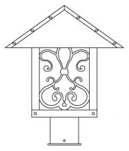 Arroyo Craftsman TRP-12ASF-P - 12" timber ridge post mount with ashbury  filigree