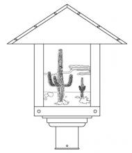 Arroyo Craftsman TRP-16CTWO-BZ - 16" timber ridge post mount with cactus  filigree