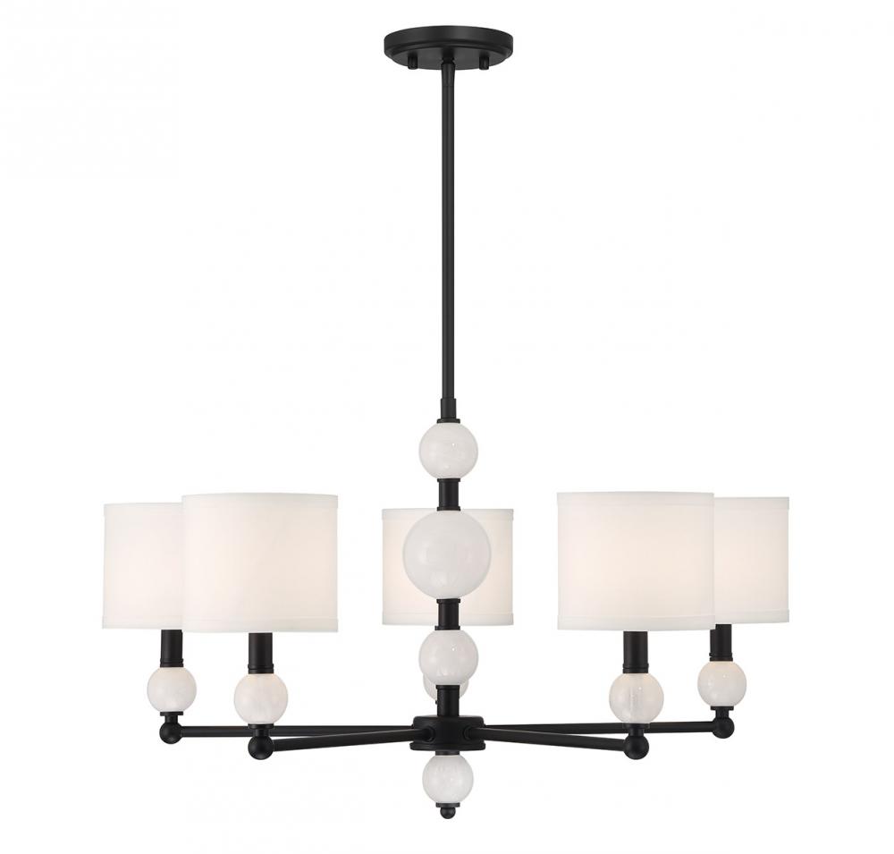 Cardiff 5-Light Chandelier in Matte Black