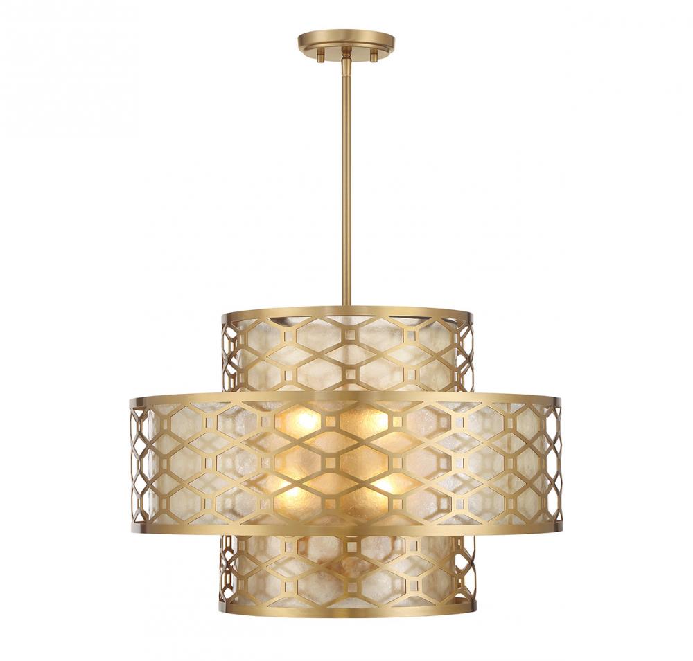 Mannheim 4-Light Pendant in Warm Brass