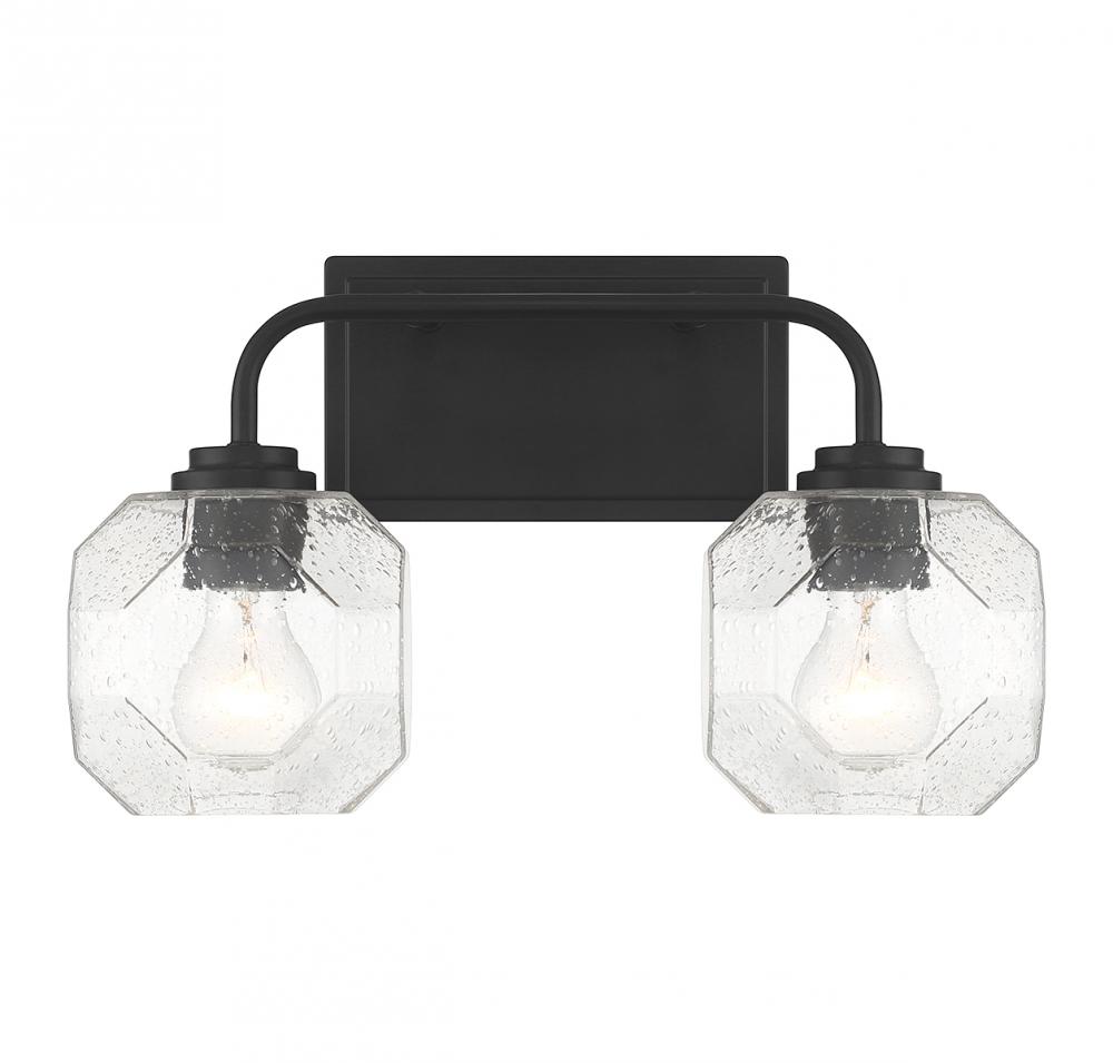 Baldwin 2-Light Bathroom Vanity Light in Matte Black