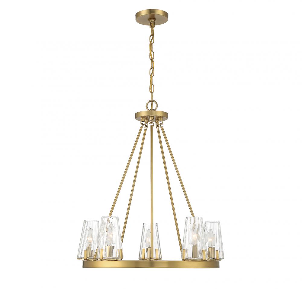 Dimond 5-Light Chandelier in Warm Brass