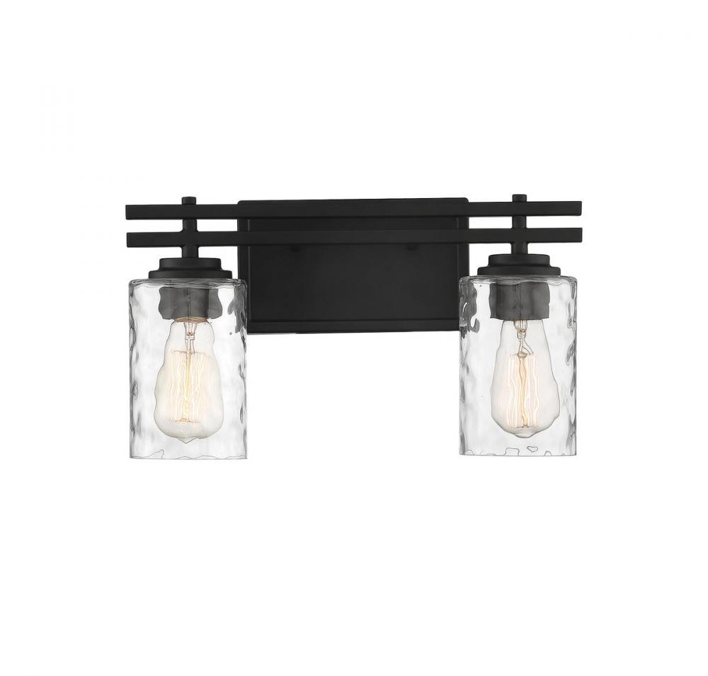 Baxter 2-Light Bathroom Vanity Light in Black