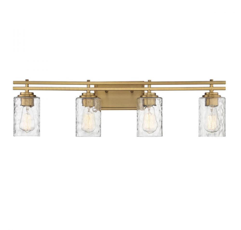 Baxter 4-Light Bathroom Vanity Light in Warm Brass