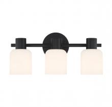 Lighting One US V6-L8-9022-3-BK - Strand 3-Light Bathroom Vanity Light in Matte Black