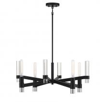 Lighting One US V6-L1-2960-4-189 - Windamere 4-Light Chandelier in Textured Black with Polished Nickel Accents