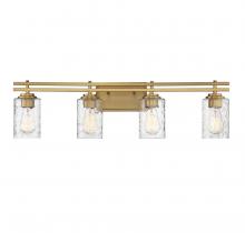 Lighting One US V6-L8-6090-4-322 - Baxter 4-Light Bathroom Vanity Light in Warm Brass