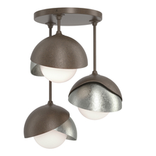 Hubbardton Forge 121374-SKT-05-85-GG0711 - Brooklyn 3-Light Double Shade Semi-Flush