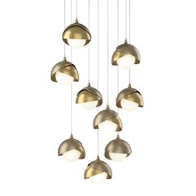 Hubbardton Forge 131105-SKT-LONG-84-86-GG0711 - Brooklyn 9-Light Double Shade Pendant