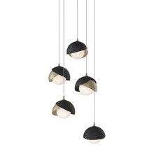 Hubbardton Forge 131125-SKT-LONG-84-10-GG0711 - Brooklyn 5-Light Double Shade Pendant