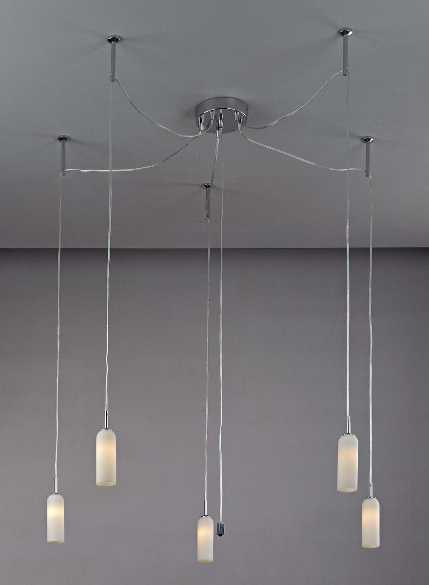 CHROME 5-LITE CHANDELIER