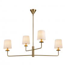 Alora Lighting CH497445BGWL - Bridgette 45-in Brushed Gold/White Linen Socket Chandelier