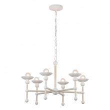 Alora Lighting CH343625MWCN - Nadine 25-in Matte White/Cotton 6 Lights Chandeliers