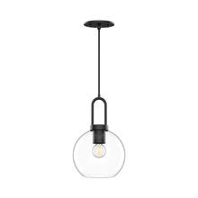 Alora Lighting PD601608MBCL - Soji 8-in Clear Glass/Matte Black 1 Light Pendant