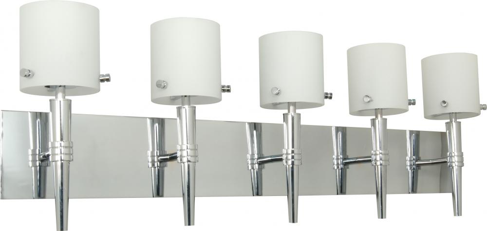 Jet - 5 Light - Halogen Wall - Vanity with Satin White Glass -Lamps Included