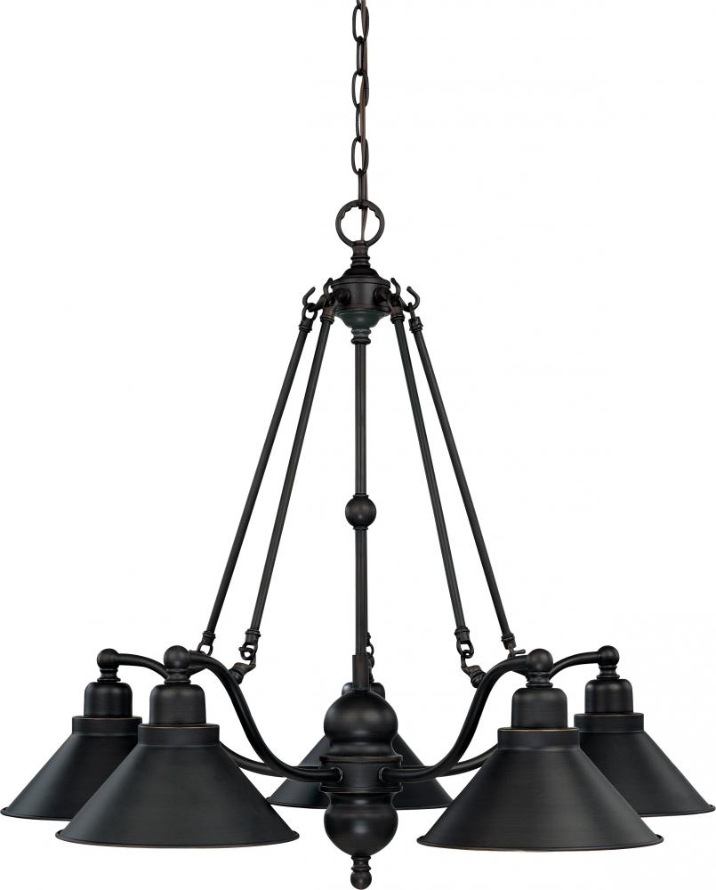 Bridgeview - 5 Light Chandelier - Mission Dust Bronze Finish