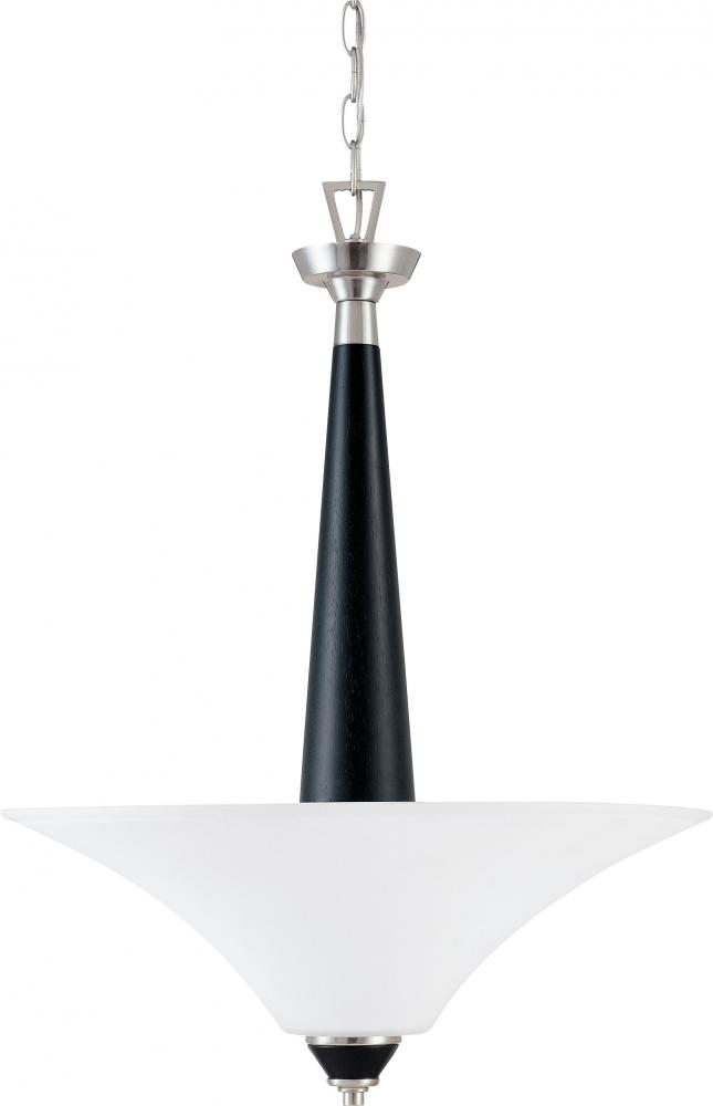 Keen; 3 Light; Pendant with Satin White Glass