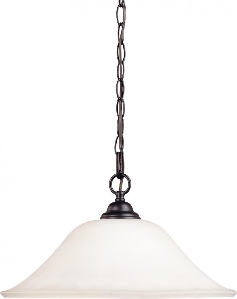 Dupont - 1 Light Hanging Dome with Satin White Glass - Dark Chocolate Bronze Finish