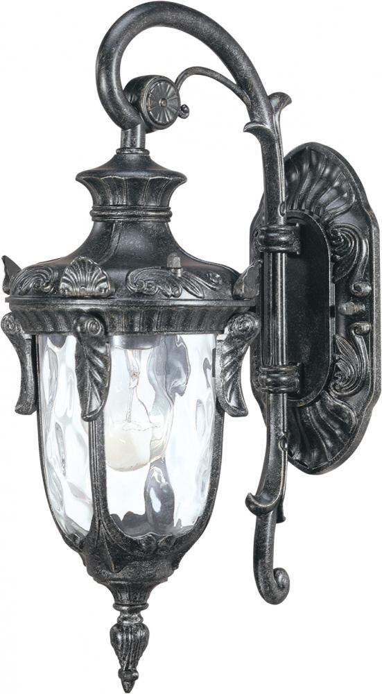 Dunmore; 1 Light; Mid-Size Wall Lantern; Arm Down with Clear Water Glass