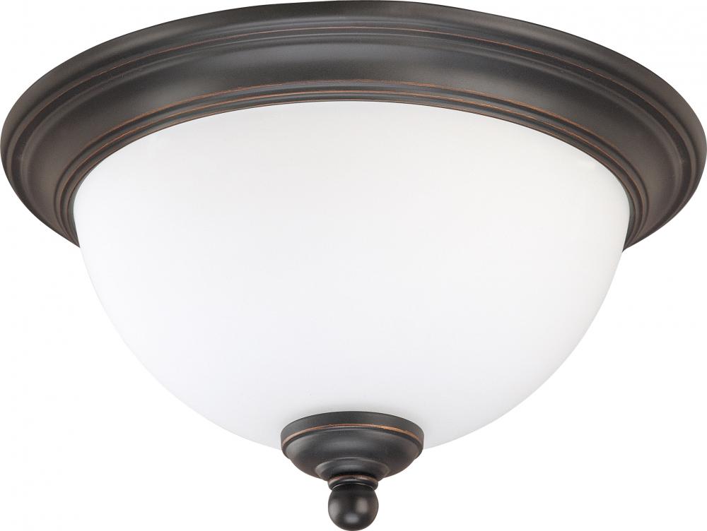 Glenwood ES; 1 Light; 11 in.; Flush Dome with Satin White Glass; Lamp Included