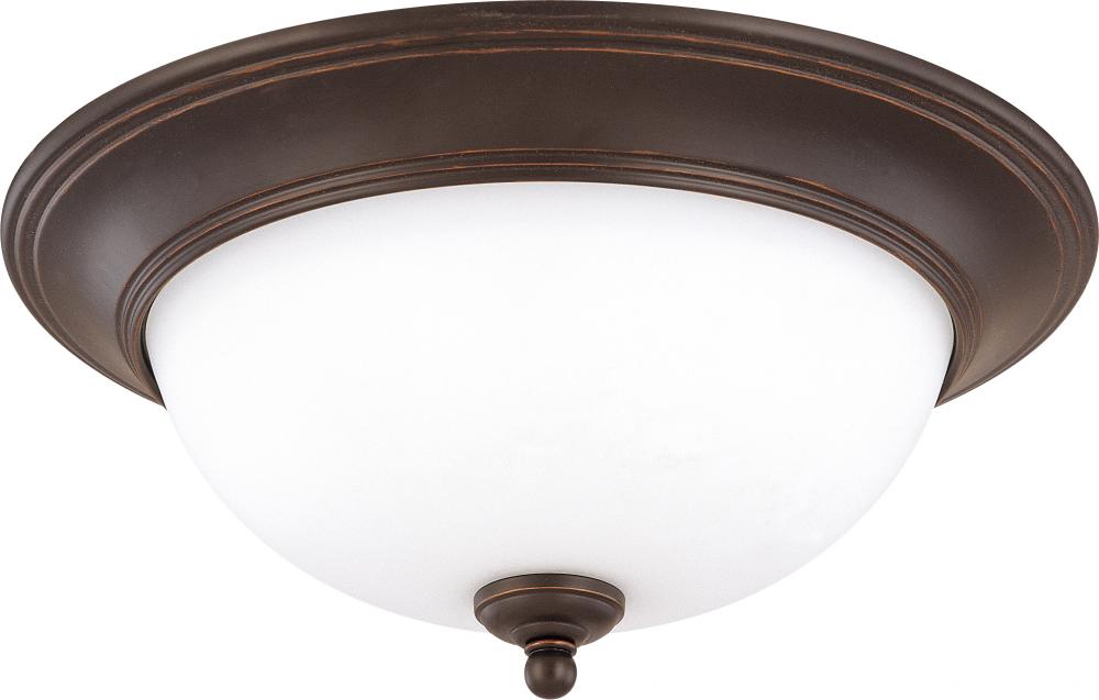 Glenwood ES; 2 Light; 16 in.; Flush Dome with Satin White Glass; Lamp Included