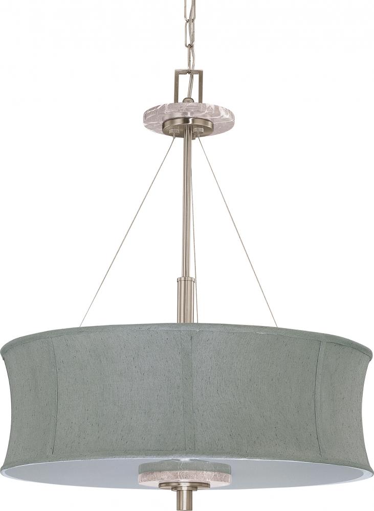 Madison - 4 Light Pendant w/ Grey Fabric Shade