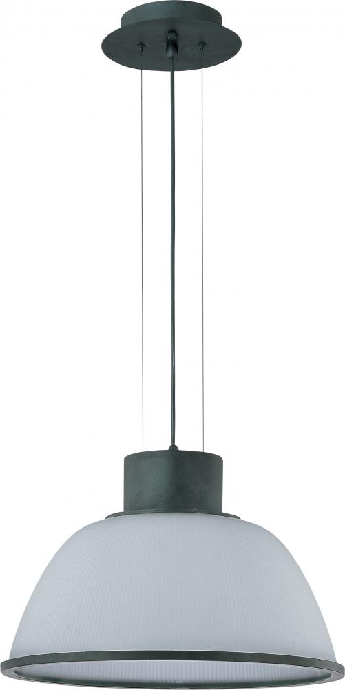 1-Light 20" Pendant in Aged Bronze with Frosted Prismatic Glass