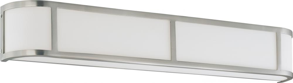 4-Light Wall Sconce in Brushed Nickel Finish with White Satin Glass and (4) 13W GU24 Lamps Included