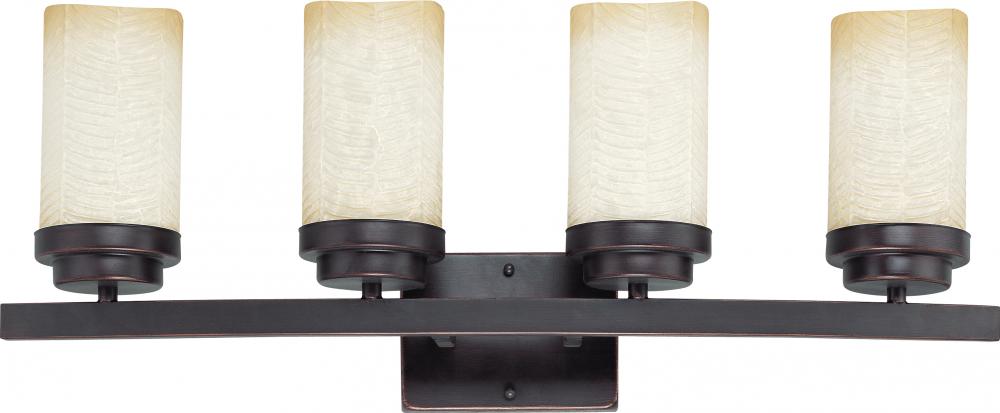 Lucern ES - 4 Light Vanity w/ Fresco Glass - (4) 13w GU24 Lamps Included