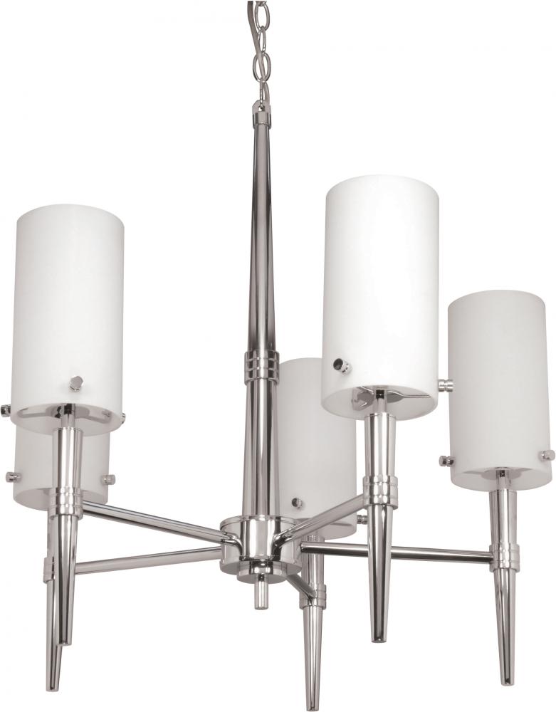 Jet ES - 5 Light 12 " Chandelier w/ Satin White Glass - (5) 13w GU24 Lamps Included