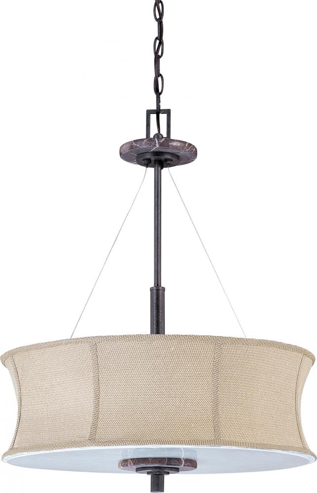 Madison ES - 4 Light Pendant w/ Grey Fabric Shade - (4) 13w GU24 Lamps Included