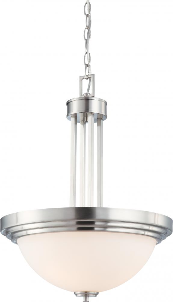 Harmony - 3 Light Pendant w/ Satin White Glass