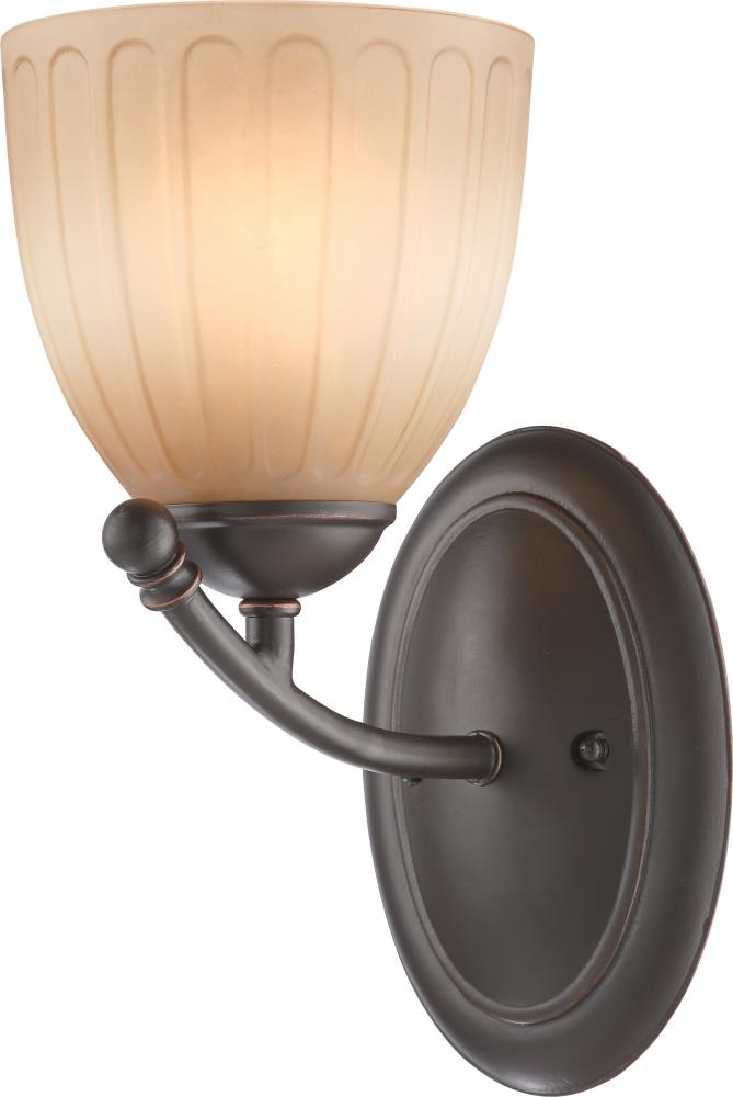 Carousel - 1 Light Vanity Fixture w/ Auburn Beige Glass