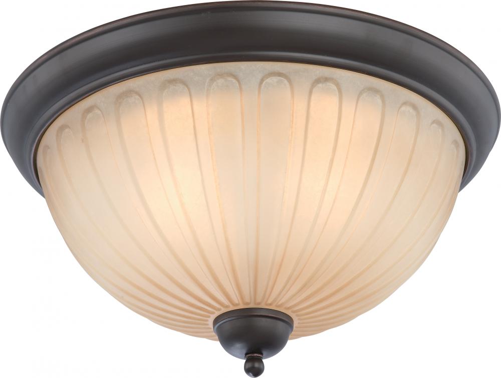 Carousel - 3 Light Flush Dome Fixture w/ Auburn Beige Glass