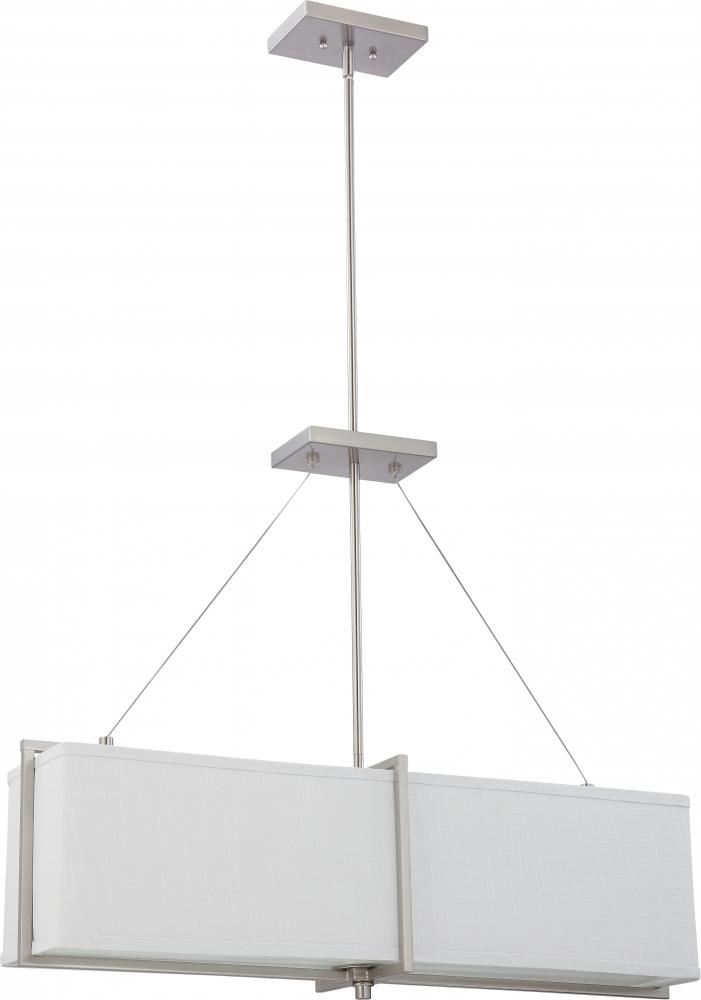 Logan - 4 Light Square Pendant w/ Slate Gray Fabric Shade - (4) 13w GU24 Lamps Incl.