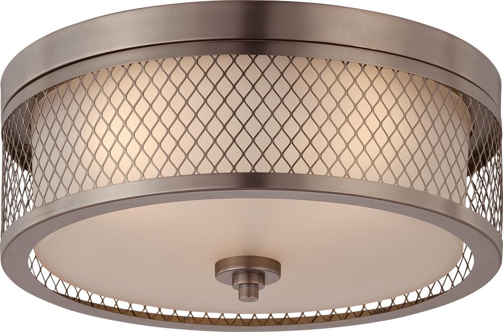 Fusion - 3 Light Flush Dome Fixture w/ Russet Glass