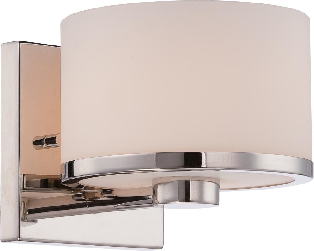 Celine - 1 Light Vanity with Satin White Glass - Polished Nickel Finish